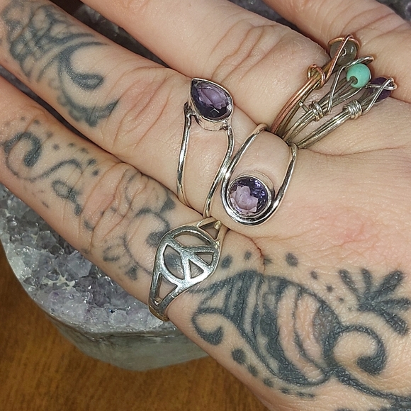 Adjustable Faceted Amethyst Ring - Picture 7 of 7